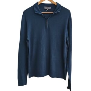 Qi New York Wool Cashmere Quarter Zip Sweater Men’s Large Lightweight Luxury